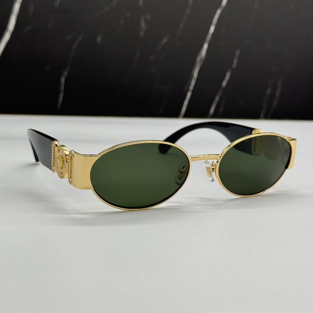 NEW VERSACE VE2299 1002/71 SUNGLASSES GOLD/BLACK UNISEX VERSACE VE2299 100271